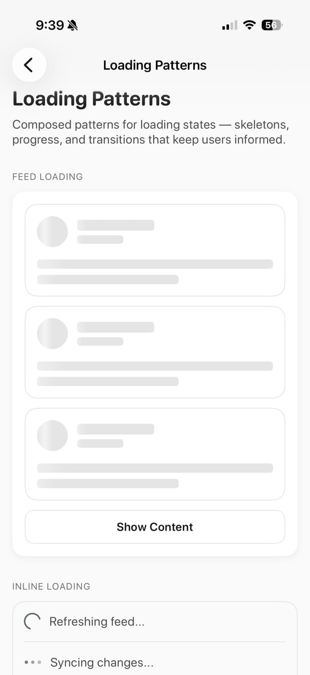 LubaUI Loading States showcase